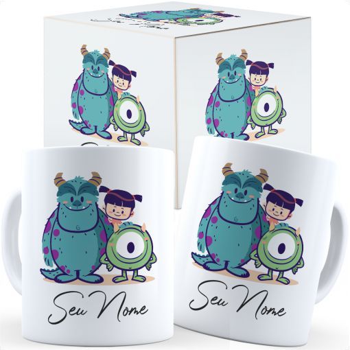 Caneca Monstros Sa Fofa Com Nome - Caixa Personalizada