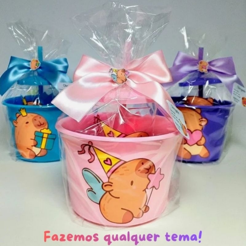 kit cinema capivara premuim - lembrancinha de festa infantil capivara - Kit Festa Personalizado Infantil menino e menina