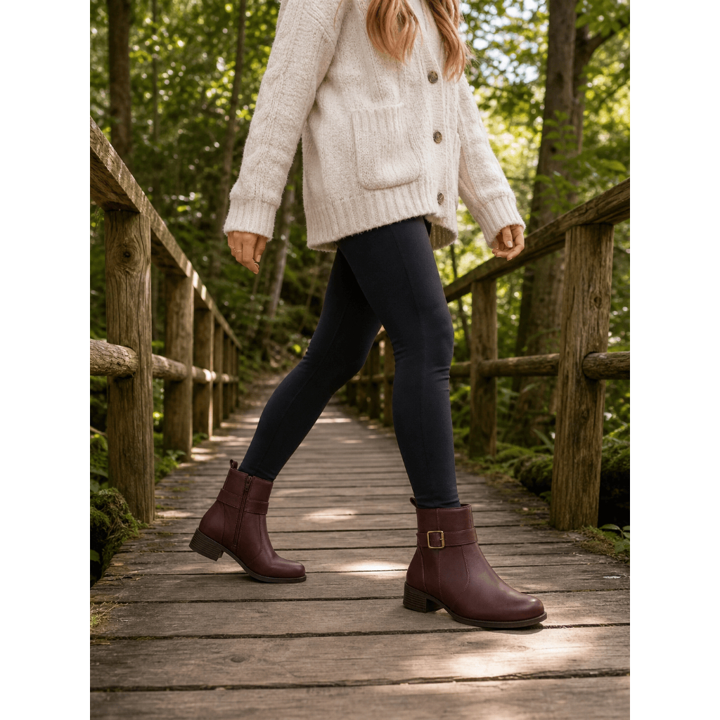Bota Feminina Cano Curto Marrom Café com Fivela | Confortável, Elegante e Versátil 🔥