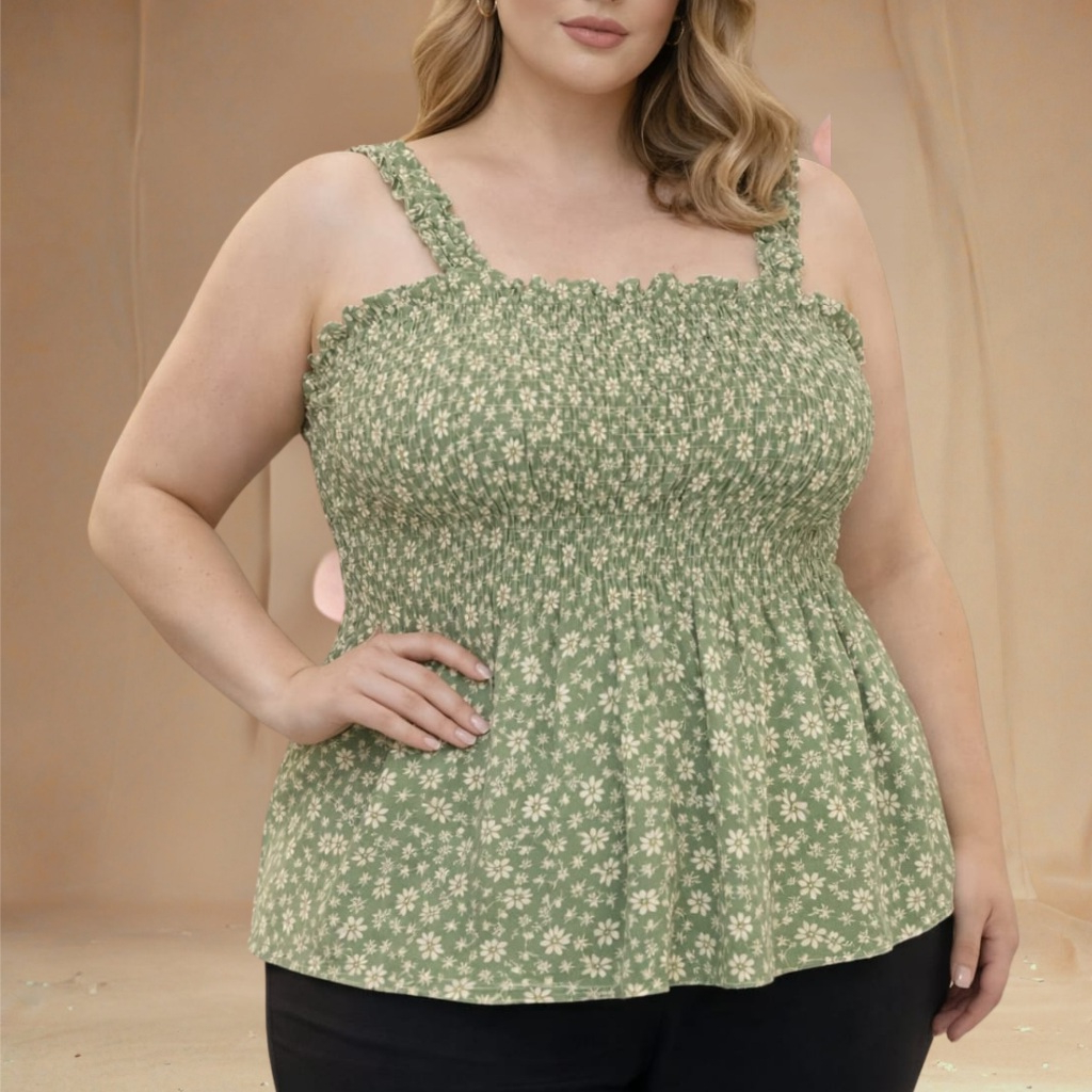 Blusa Alcinha Plus Size Elastex 46 ao 52 Duna, Fresquinho, Conforto, Modelagem Solta Lisa/Estampada