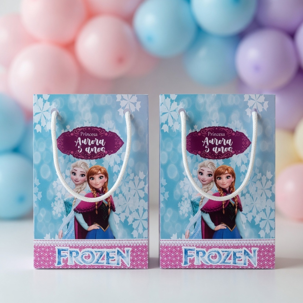 Sacolinha P Frozen Personalizado/Lembrancinha de festa/Aniversário