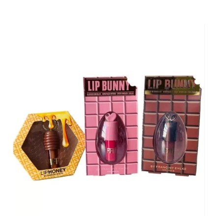 Kit 3 Gloss Labial Liphonei + Lipbunnyi Morango Chocolate Mel Incolor