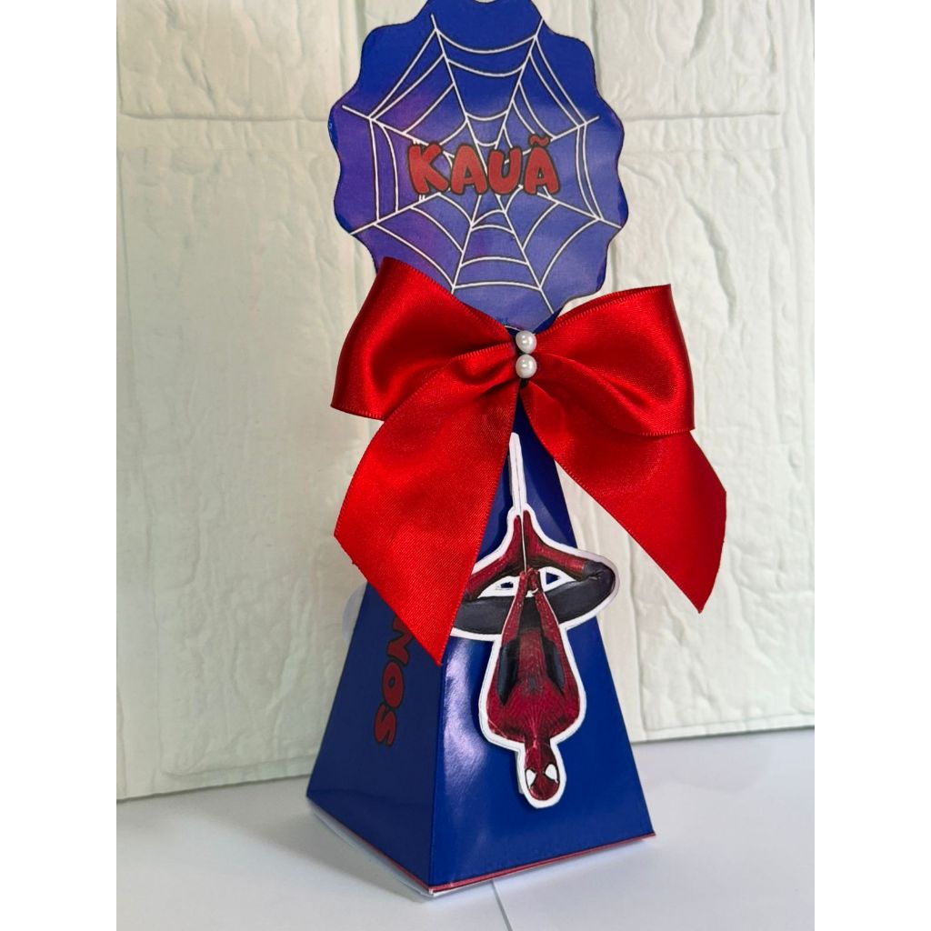 Caixa Pirâmide Homem Aranha / Homem Aranha Personalizada/Lembrancinha de Festa /Aniversário/Personalizados para festas