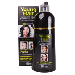 Shampoo Tonalizante Preto 400ml YoungHair Para Grisalhos Sem Amonia