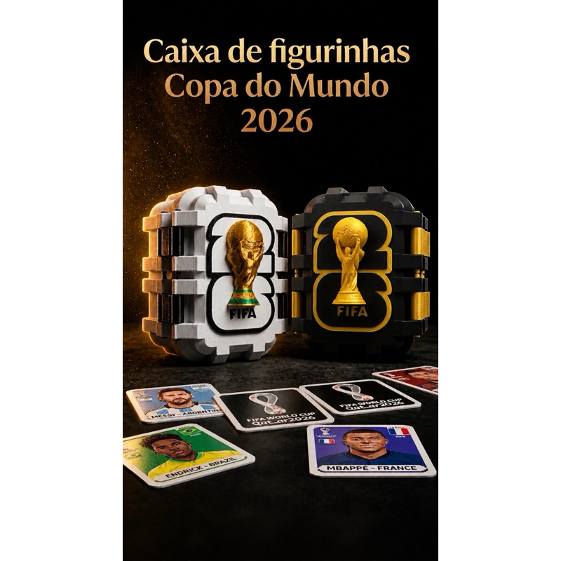 Estojo case Premium Caixa / porta Figurinhas Copa do Mundo 2026 - O Verdadeiro Baú do Tesouro! 🏆