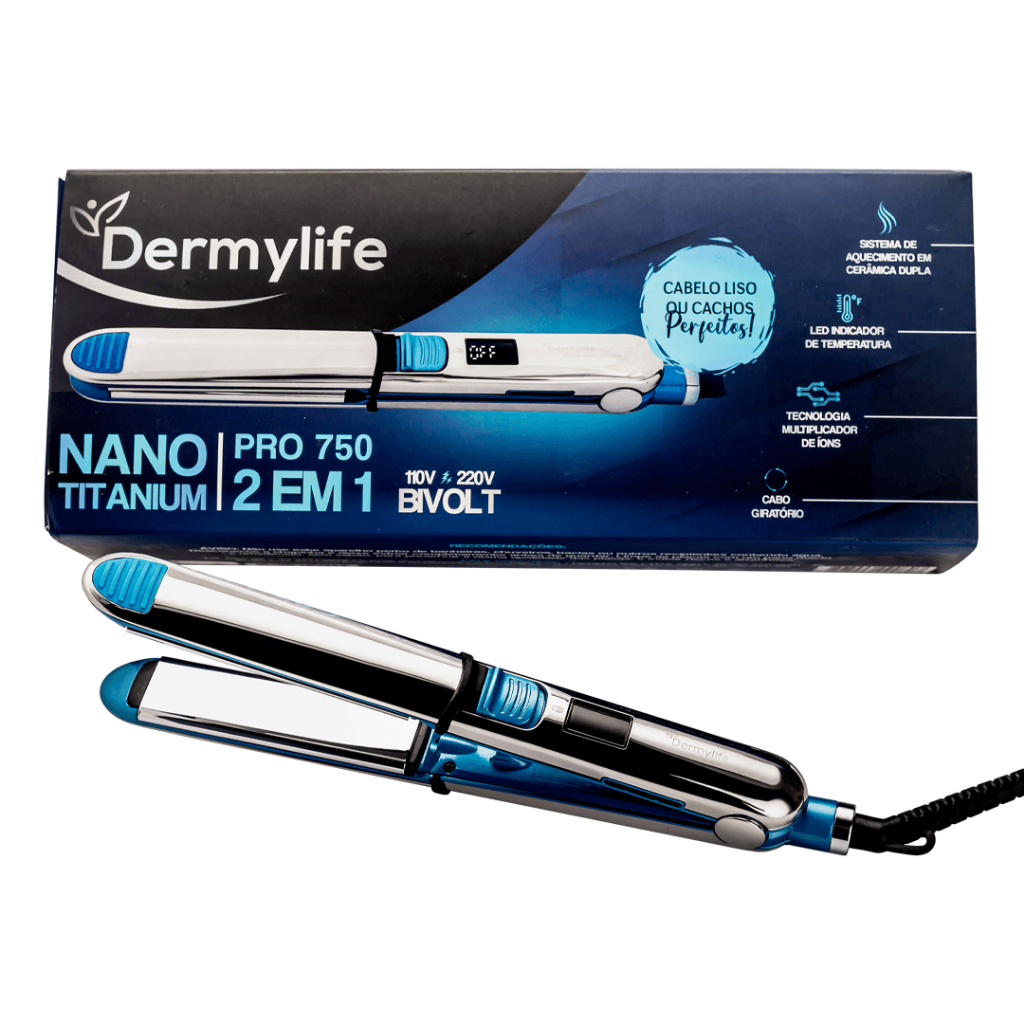 Chapinha Profissional Para Salão - Nano Titanium PRO750 - SUPER POTENTE PROFISSIONAL - 2 em 1 BIVOLT com Garantia