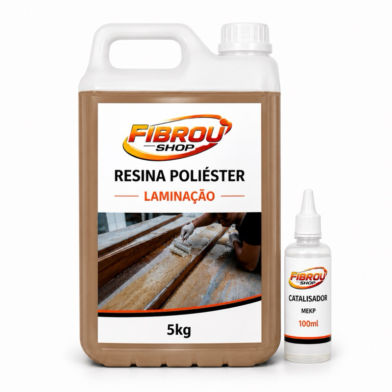 5Kg Resina para Laminação 100ml de Catalisador - Baixa Viscosidade e Alta Compatibilidade