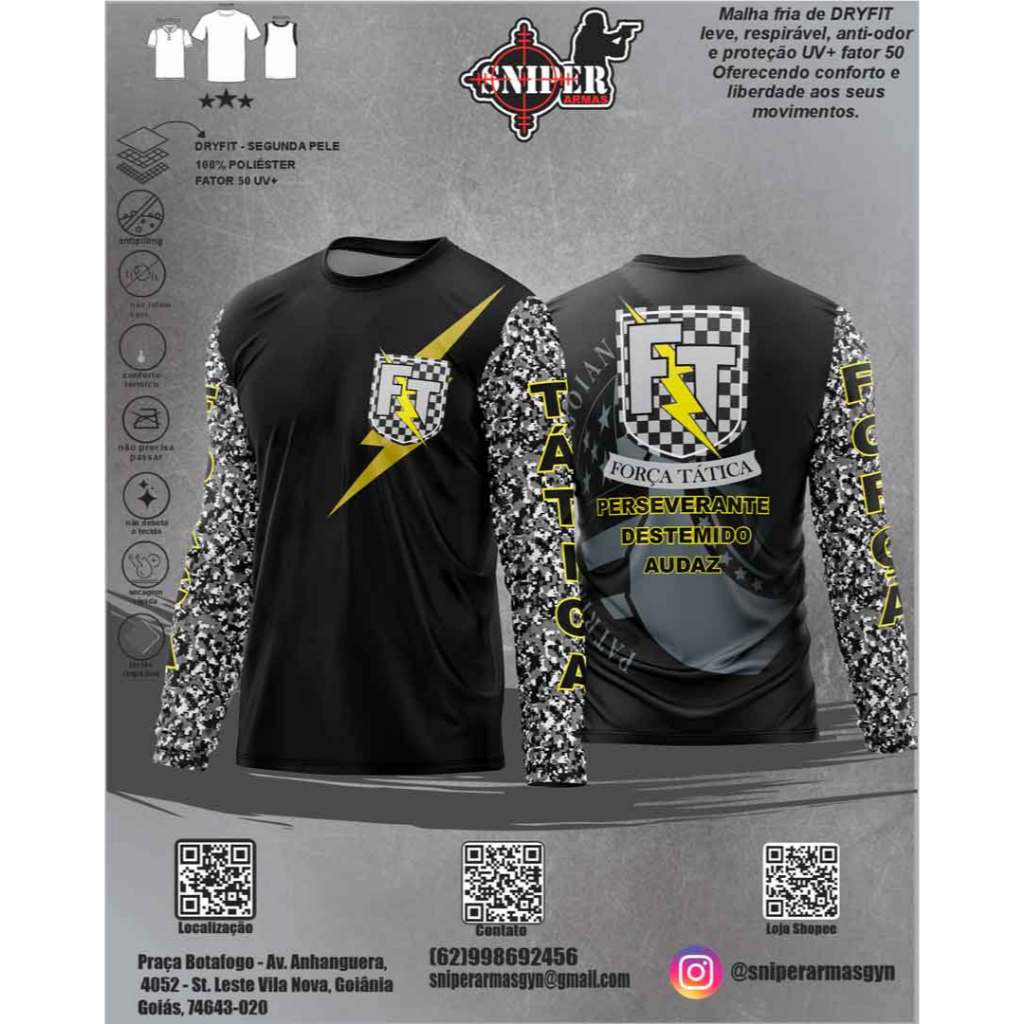 Camiseta Sniper Força Tatica FT Goias