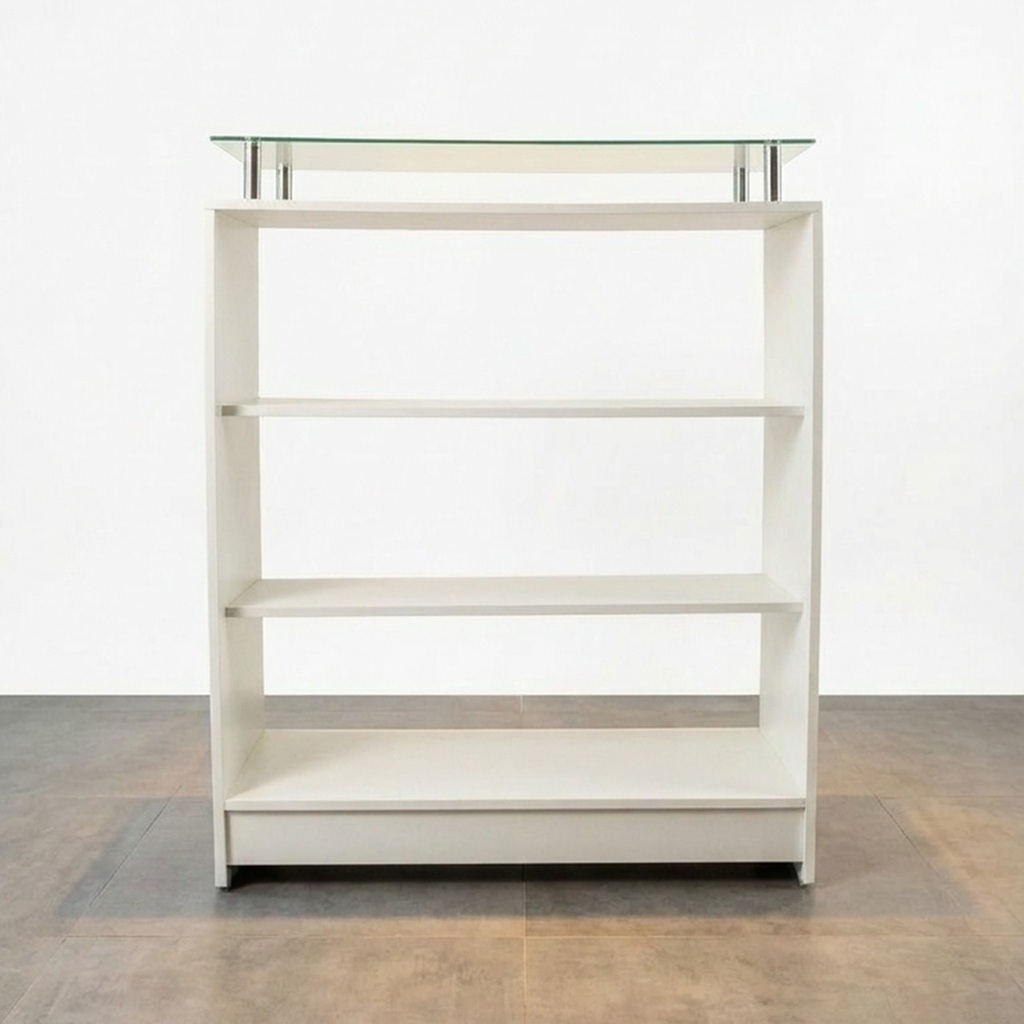 Balcão Central Com Vidro Expositor 100% Mdf Desmontado - Suprema Móveis