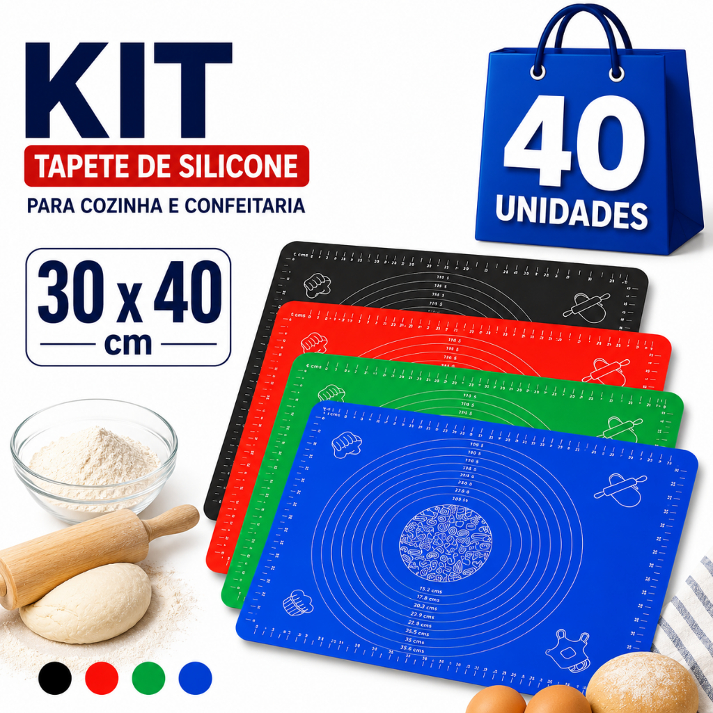Tapete Culinário Silicone 30x40cm Para Assar Pão Pizza Doces chocolate Bolo Air Fryer Cozinha E Forno manta sem sujeira