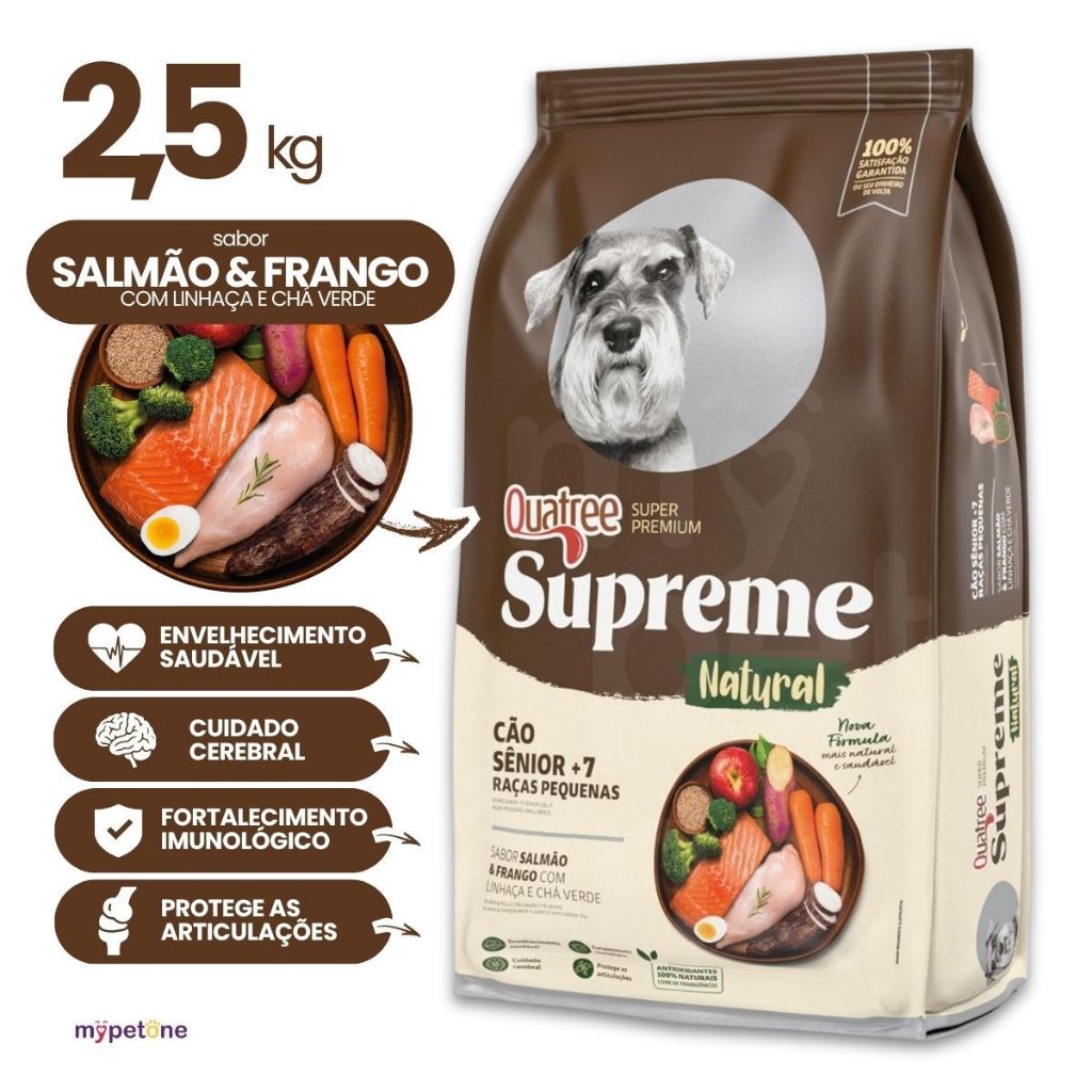 Ração Quatree Supreme Cães Sênior Raças Pequenas 2,5kg