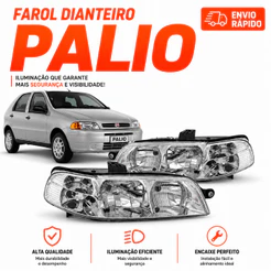 Farol Fiat Palio 2001 2002 2003 2004 2005 2006 Carcaça Preta