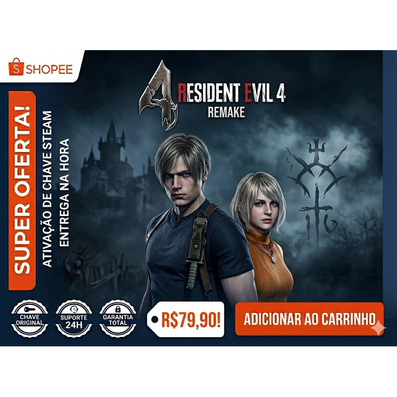 Resident Evil 4 Remake PC - Chave Steam Original | Entrega Imediata 24/7