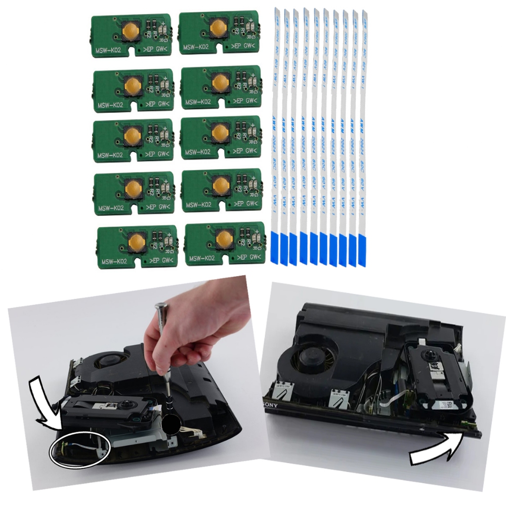 Kit 10 Botao Power Liga Desliga Ps3 Super Slim 400X Series Console Sony