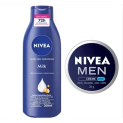 NIVEA Loção Hidratante Milk 200ml + Creme Men 30g Original