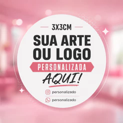 Adesivos Personalizados 3x3 cm - 1000 unidades, 500, 300 ou 200 unidades - Com sua logo ou arte