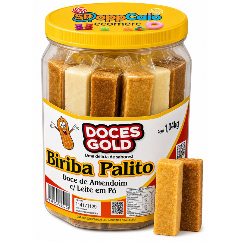 DOCE DE LEITE BIRIBA PALITO COM PAÇOCA – 1,040KG 40UN.