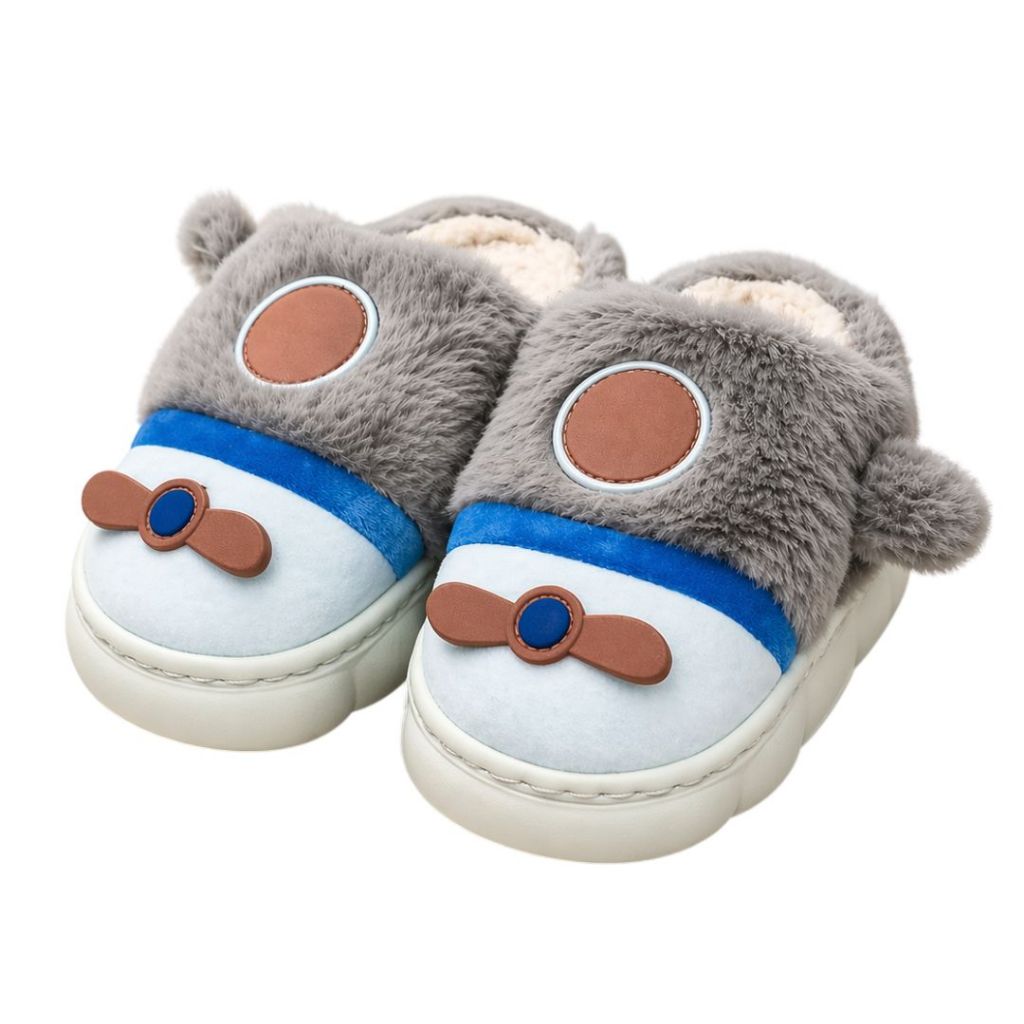 Pantufa Marrom Infantil Colorida Inverno Quarto Criança Frio Térmica Antiderrapante Menino Peluciado