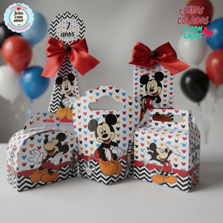 Kit Caixa personalizada Mickey Mouse  / personalizados Mickey/montada/nome e idade  /Lembrancinha de Festa /Aniversário
