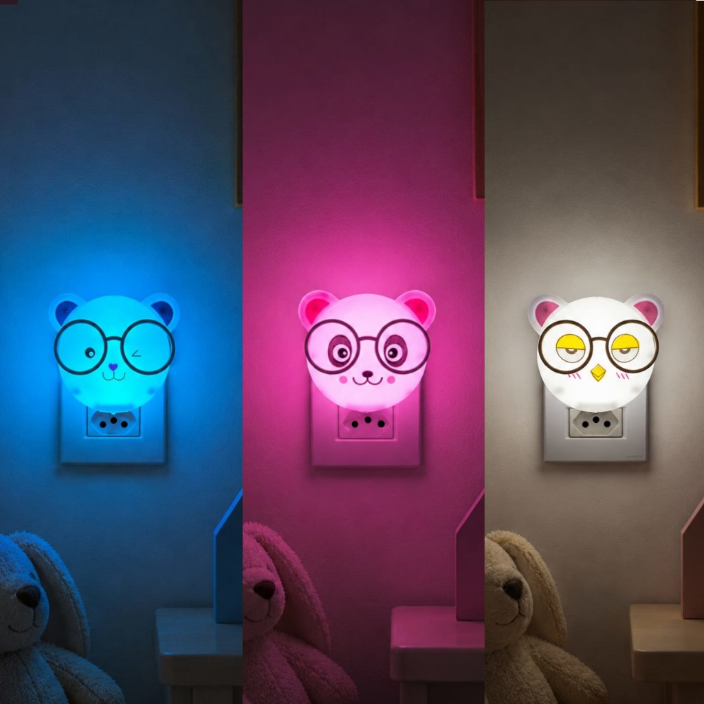 Luminária Decorativa Urso Tomada LED Infantil Noturna Bivolt Alfacell