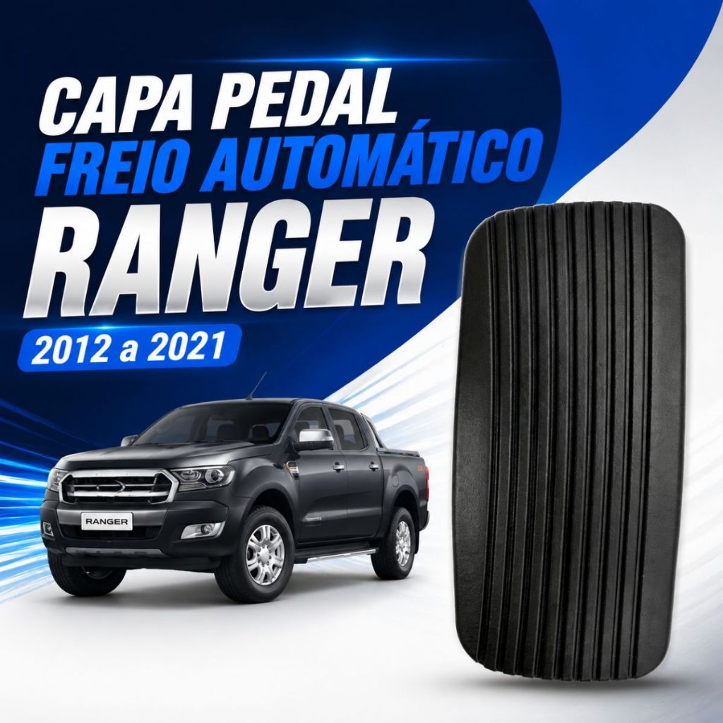 Capa Pedal Freio automático da Ranger 2012 a 2021 Cor Preta