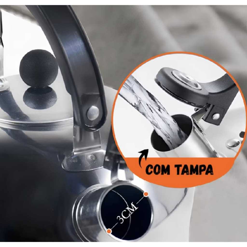 Kit Com 2 Chaleiras Com Apito Sonoro Varias Cores Mais Segurança Rapido Chaleira Fogao Gaz E Indução — imagem 2 de 2