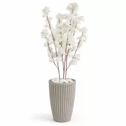 Planta Artificial Cerejeira Vaso Cinza C Polietileno Enfeite