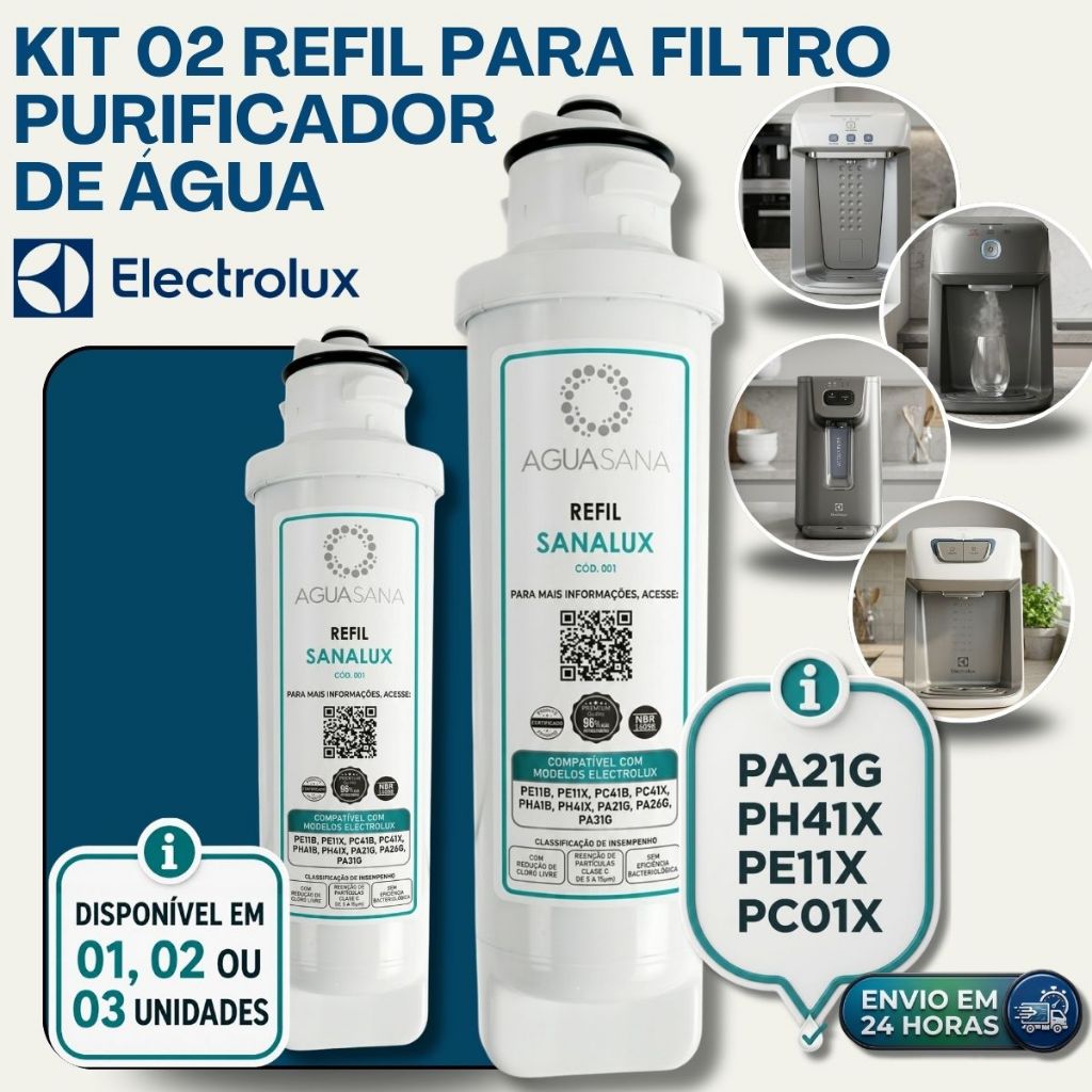 REFIL FILTRO ELECTROLUX PURIFICADOR PA21G PA31G PA26G PE11X PE11B PC41B PC41X PH41 COMPATÍVEL