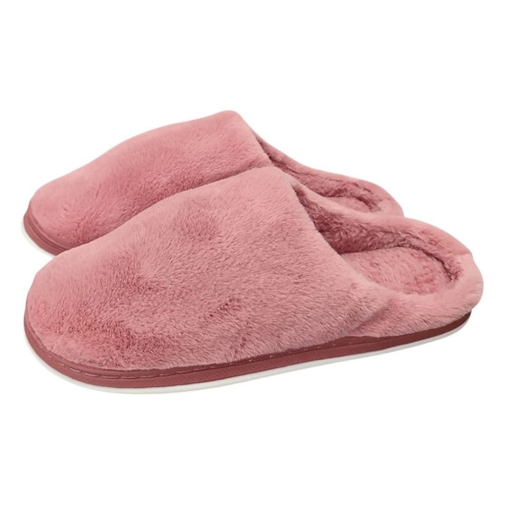 Pantufa Adulto Feminina Rosa Macia Peluciada Inverno Frio Quarto Mãe Comfort Térmica Antiderrapante