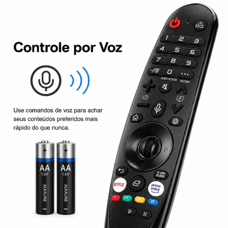 Controle Remoto Magic Tv LG Com Função Mouse e Comando de Voz Netflix Prime Vide