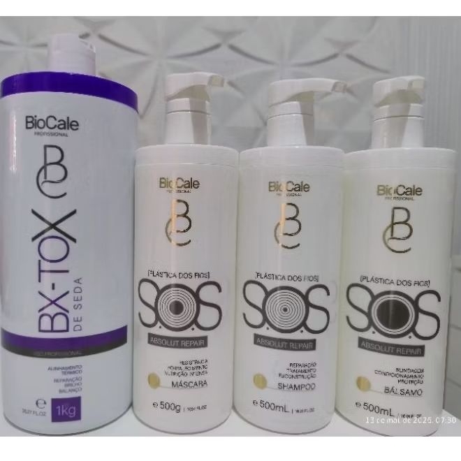 kit de BOTOX capilar BioCale 1 l + kit de plástica dos fios Absolut Repair 500 g