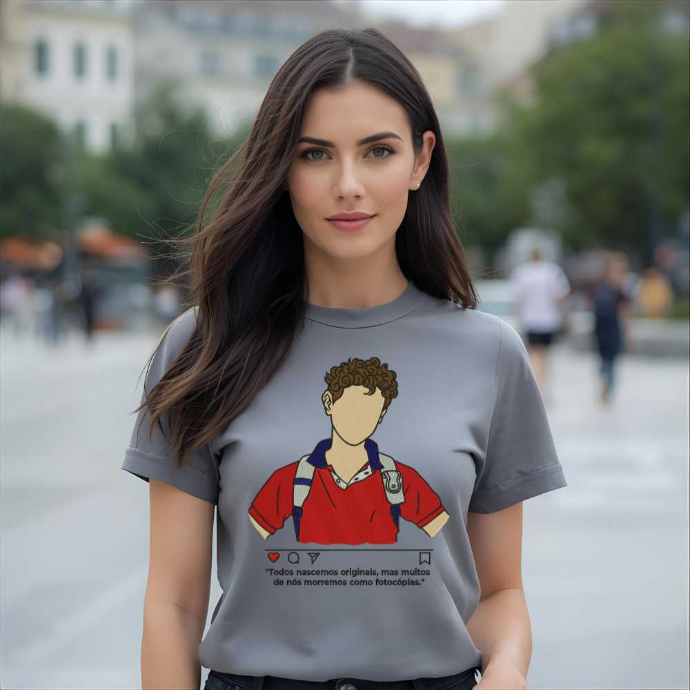 Camiseta Santo Carlo Acutis Bordada Camisa Feminina Moda Fé Católica