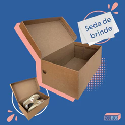 Caixa de Papelão Sapato 32x18x11cm 5 Unidades Com Papel de Seda Kraft Resistente Embalagem Calçado Loja