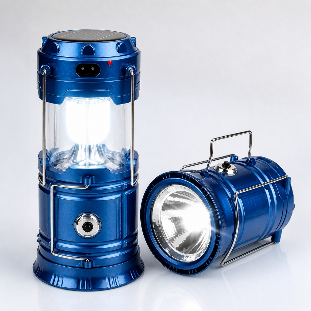 Lampião 7 Leds Lanterna Solar Recarregável Bivolt USB Camping