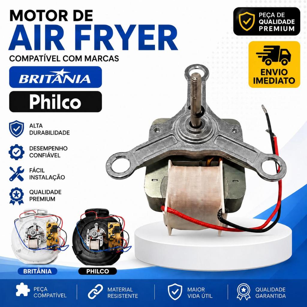 Motor Fritadeira Elétrica Air Fryer Compatível Britânia Philco 127v