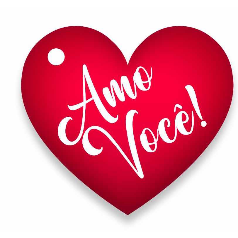 Tag Coração Amo você Te amo Com Amor Dia dos namorados