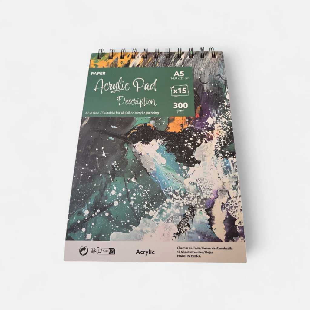 Caderno A5 Sketchbook Desenho 15 Folhas Grossas Profissional Artístico 300 g/m² Desenhar Sem Pauta