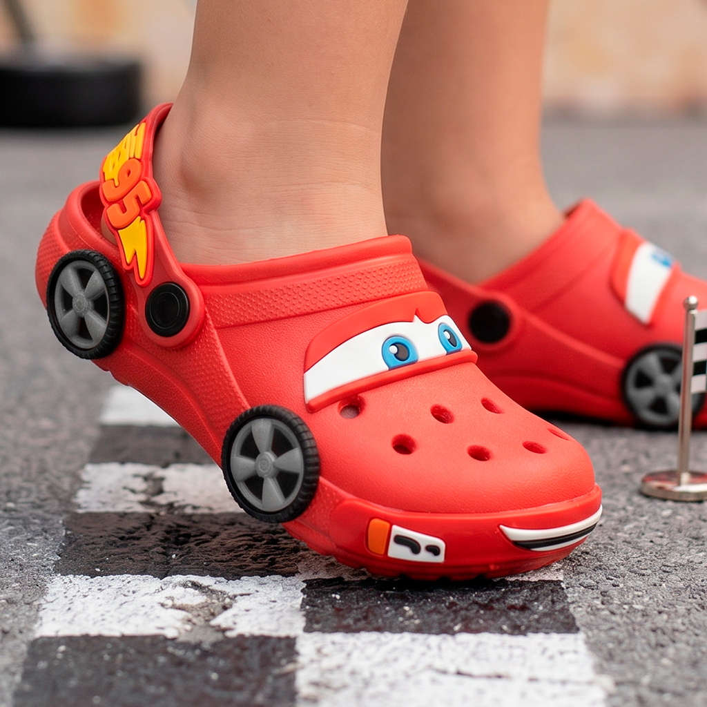 Babuche Sandália Infantil Menino Carros Rodinha Super Leve Confortável e Divertida