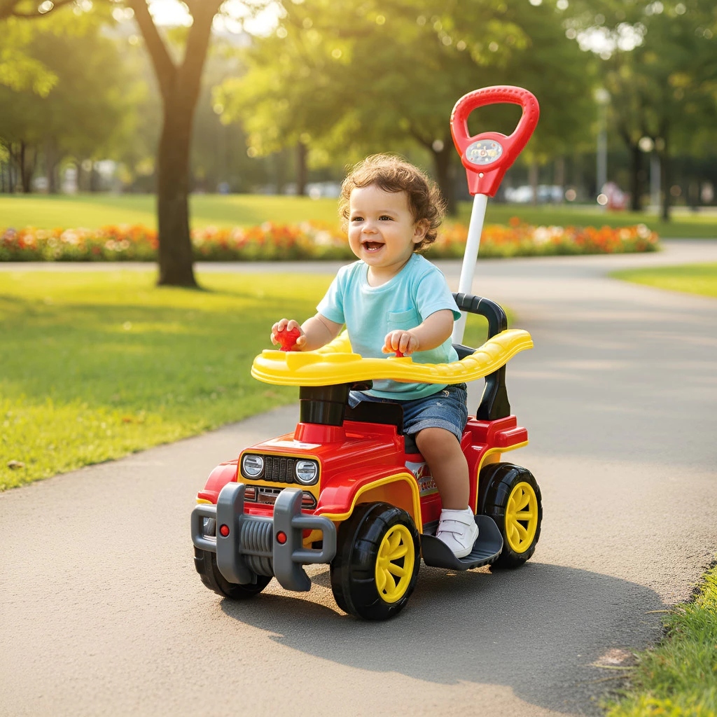Quadriciclo Infantil Passeio Pedal Guia Empurrar Seguro Conforto Duravel Brinquedo Menino Menina