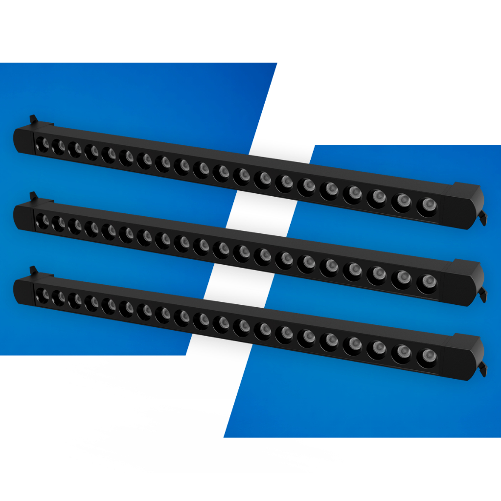 Kit 3 ou 10 Spot LED Linear 40W 60cm Para Trilho Eletrificado Preto SEED 2700K 4000K 6500K Bivolt