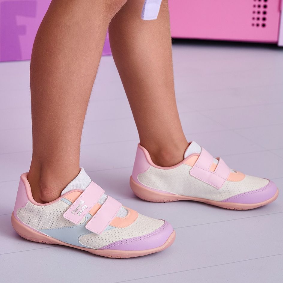 Tênis Infantil Honey Escolar Branco Colorido Pampili