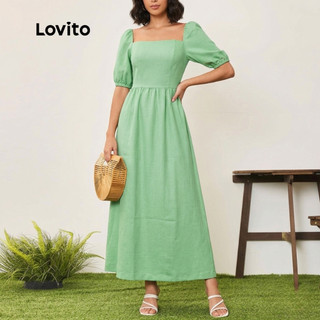 Lovito Vestido Feminino Midi com Babados e Fenda DRB78BRL107