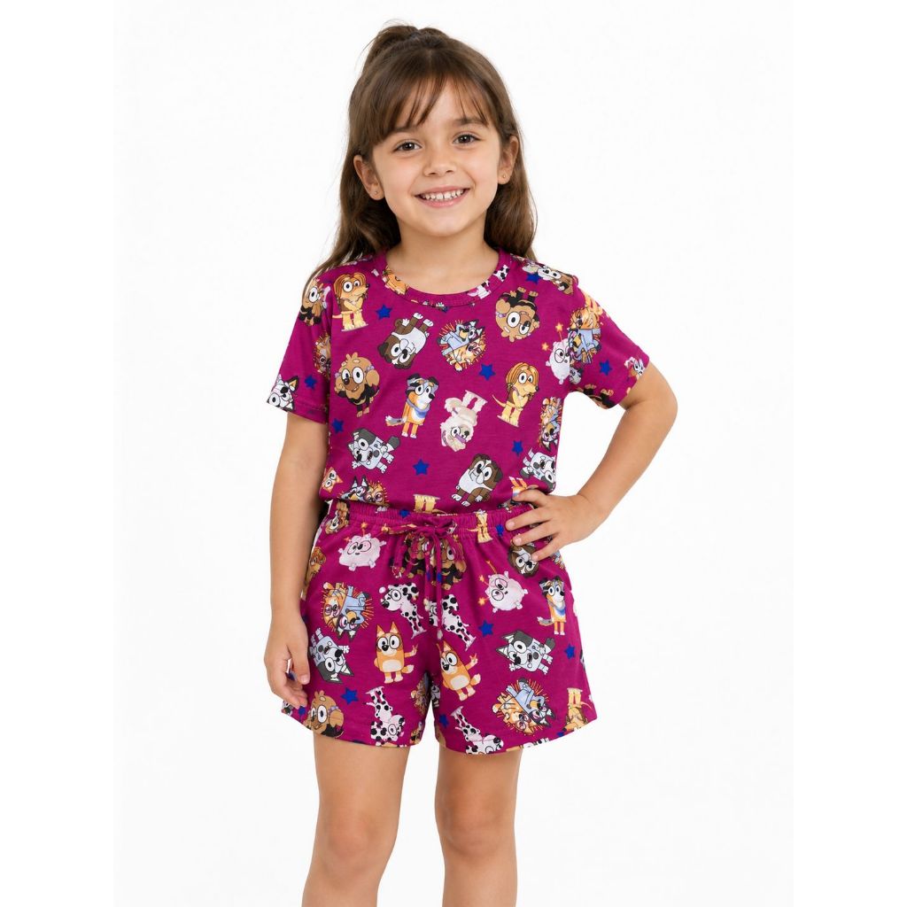 Conjuntinhos de menina Infantil Roupa moda feminina criança Tematico