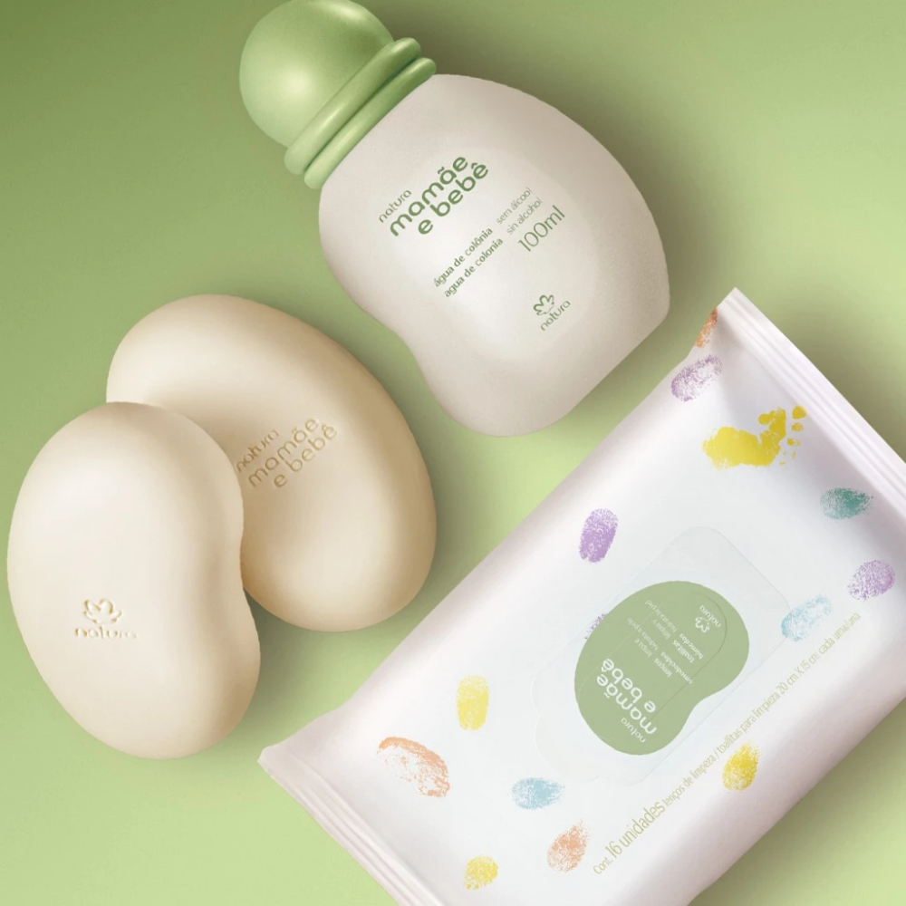 Kit Natura Presente Mamãe e Bebê Colônia 100ml + Sabonete 100g 02un + Lenço Umedecido Envio Imediato
