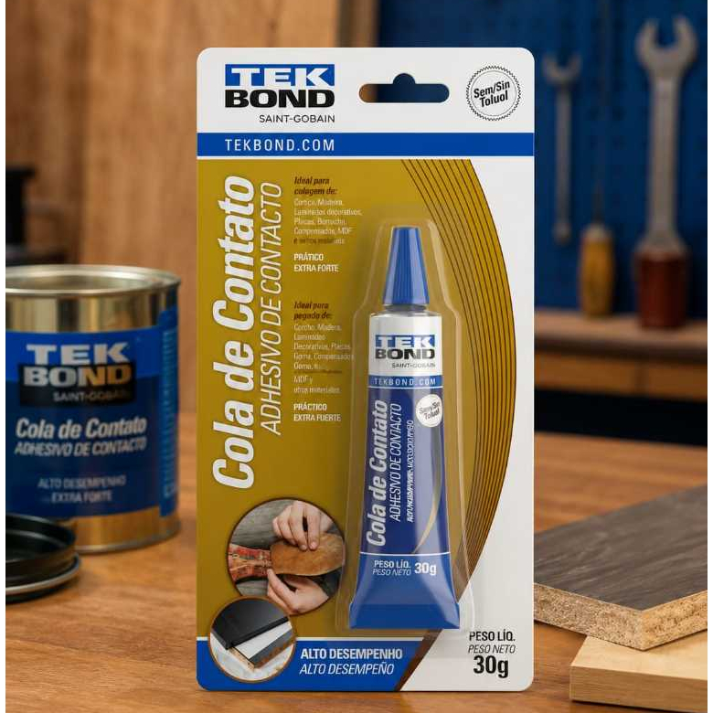 Kit com 1/2/3 Cola de Contato 30g – Adesivo Multiuso de Alta Performance Couro, Borracha, Madeira, MDF.