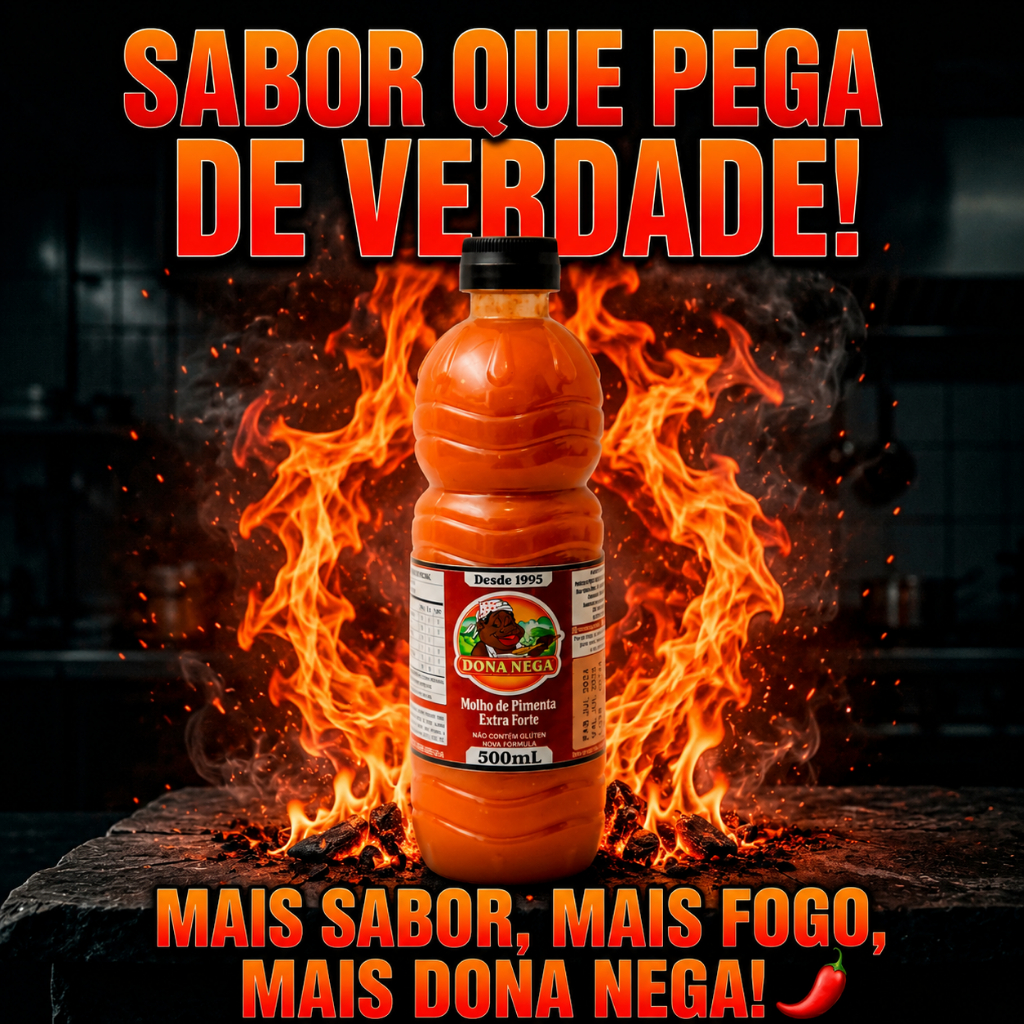Molho de Pimenta Extra Forte Dona Nega 500ml e 900ml | Malagueta Picante p/ Churrasco e Carnes