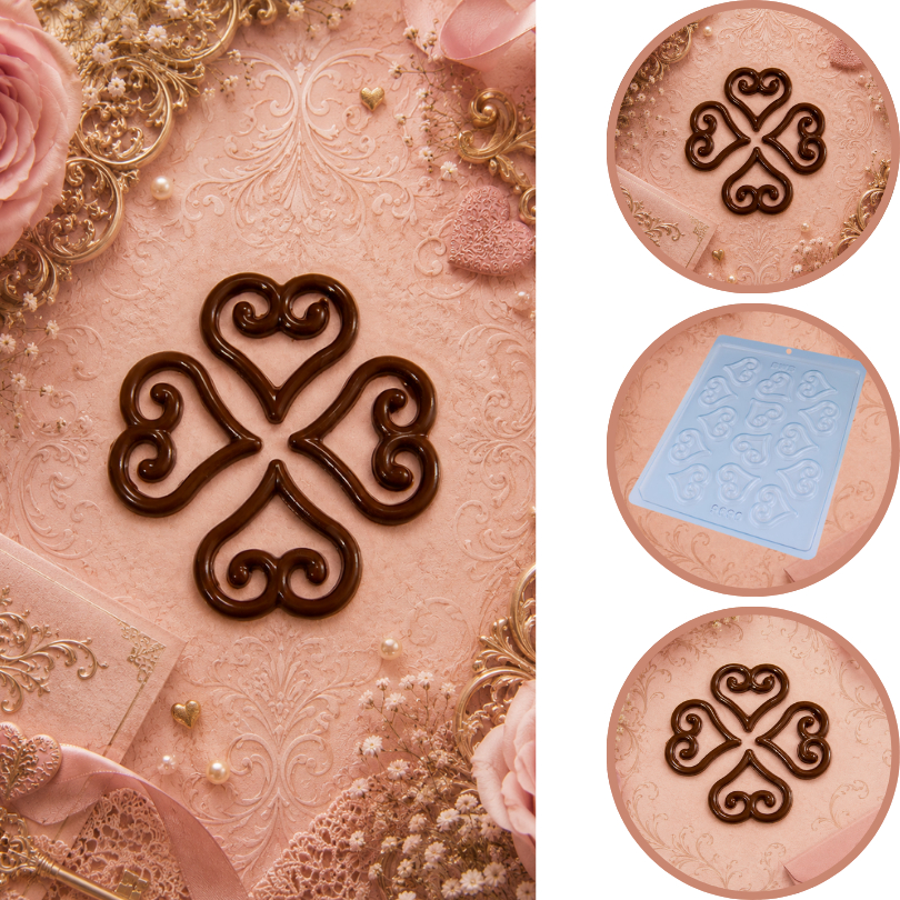 1~10 FORMA SIMPLES AREBESCO CORAÇÃO CÓD.:9690 (j6) EM ACETATO BWB PARA BOMBOM DOCES DE CHOCOLATE E CONFEITARIA. (CHOCO)