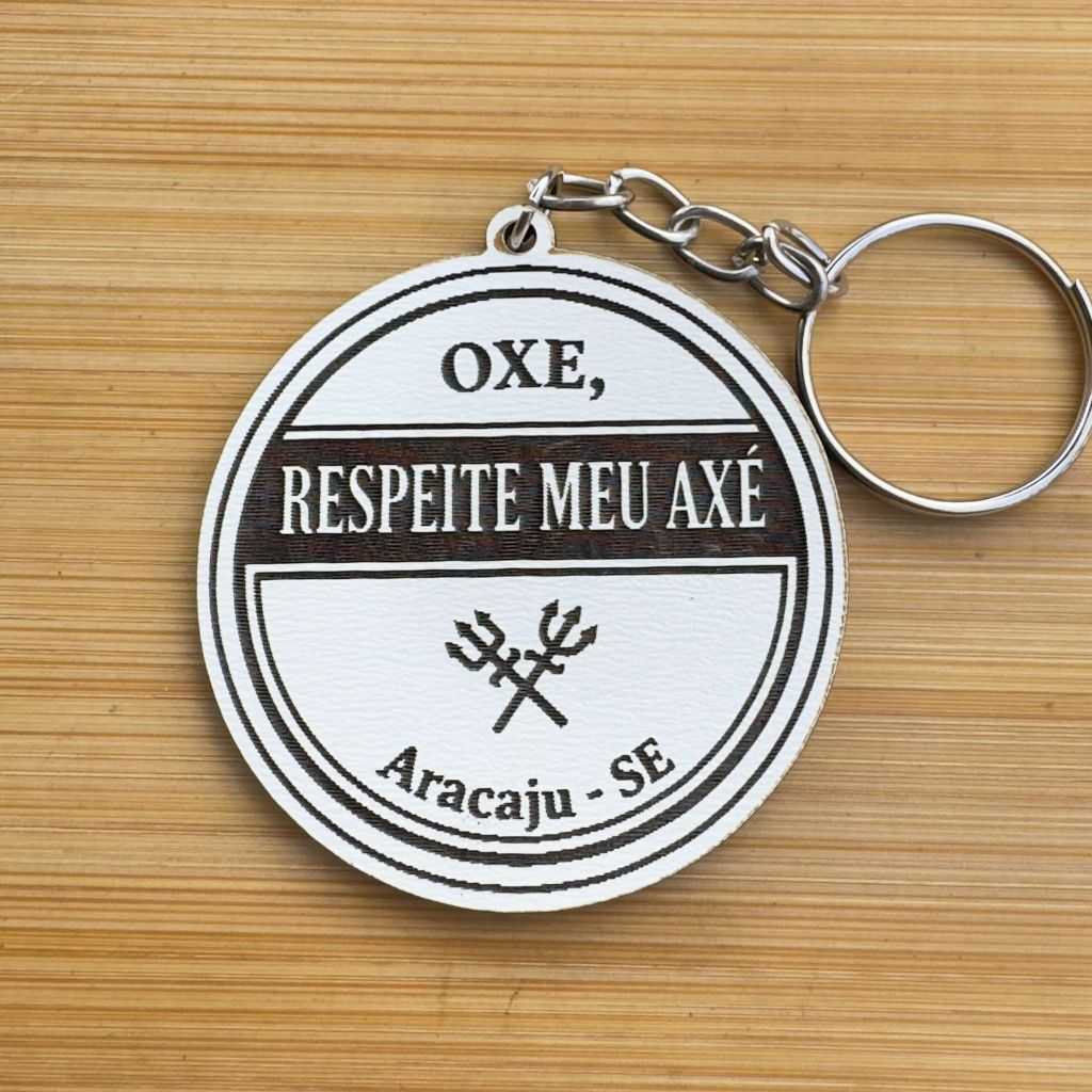 Kit Chaveiros Personalizado Oxé Respeite Meu Axé MDF Umbanda Candomblé Lembrancinha em MDF