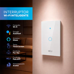 Interruptor Inteligente Touch WiFi Branco Avant Neo