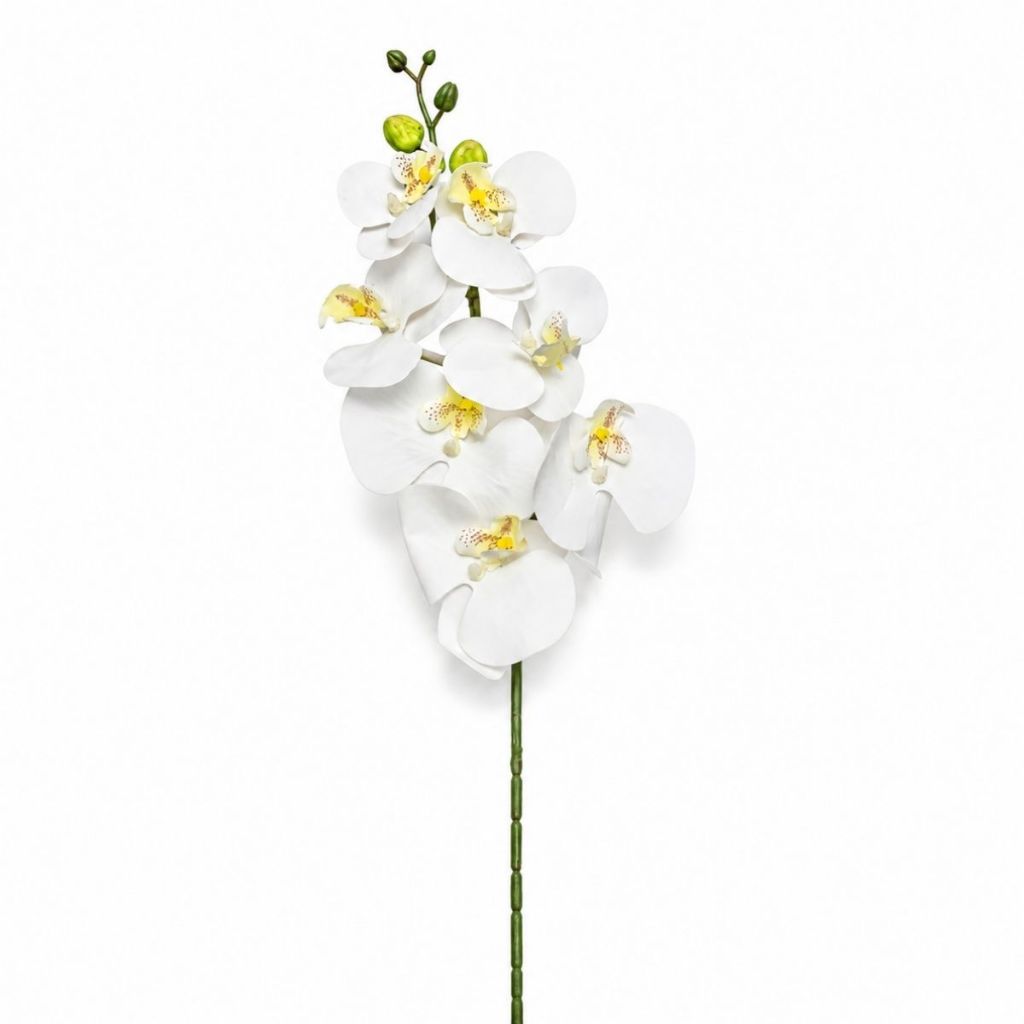 1 Orquidea Artificial Silicone 3d Realista Premium Haste Flexivel Arranjo de Mesa de Centro Jantar